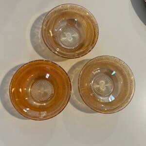 Small vintage carnival glass bowls (Set of 3)